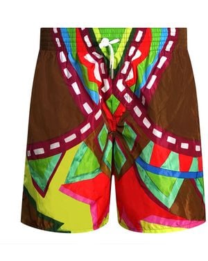 DSquared² Colourful Abstract Design Swim Shorts - Green