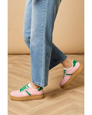 Oasis Eudora Faux Leather Two Tone Platform Trainers - Blue