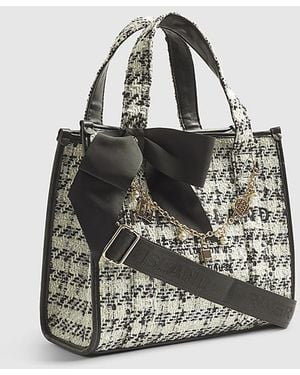 River Island Tote Bag Boucle Embroidered - White