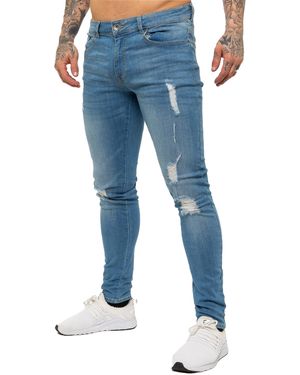 Enzo Skinny Ripped Jeans - Blue
