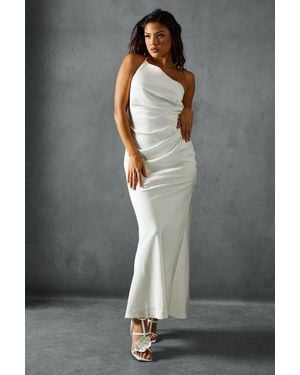MissPap Maxi Dress Scoop Neck Sleeveless Long Satin - Grey