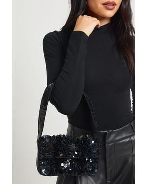 Boohoo Sequin Shoulder Bag - Black