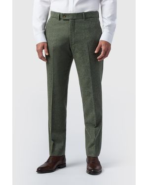 Alexandre Silver Label Tailored Fit Donegal Trouser - Green