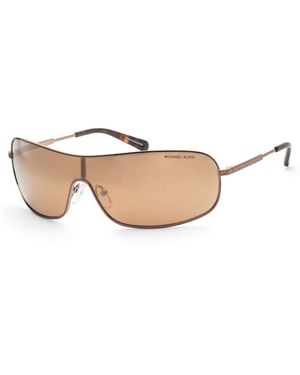Michael Kors Aix Gold Mirror Shield Sunglasses Mk1139 12137p 38 - Natural