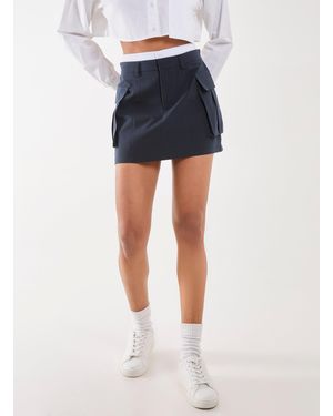 Pink Vanilla Boxer Style Utility Mini Skirt - Blue