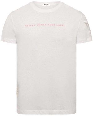 Replay Label Katoenen T-Shirt - Wit