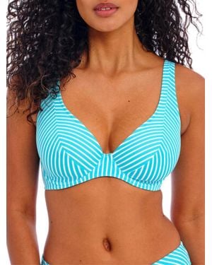 Freya Jewel Cove High Apex Bikini Top - Blue