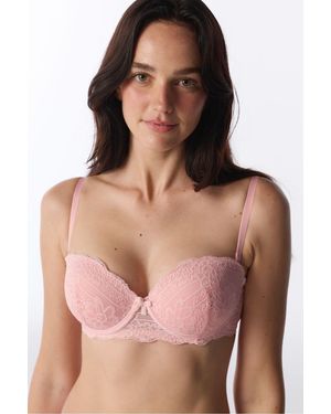 Penti Angelic Lace Padded Push-Up Bra - Pink