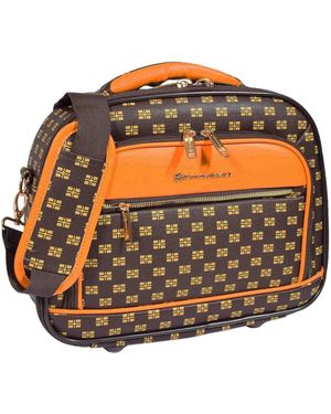 Infinity Leather Cosmetic Bag - Orange