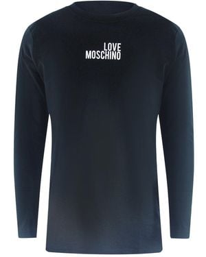 Moschino Love Logo Long Sleeve T-Shirt Cotton - Blue