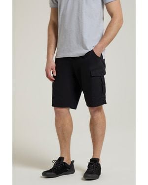 Mountain Warehouse 'Lakeside' Twill Cotton Cargo Shorts With Multiple Pockets - Black