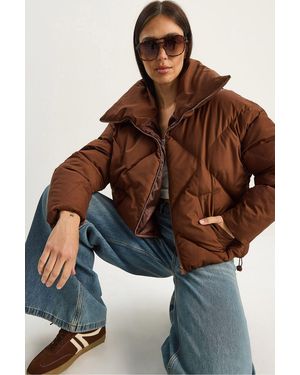 Bianco Lucci Oversized Puffer Coat - Brown