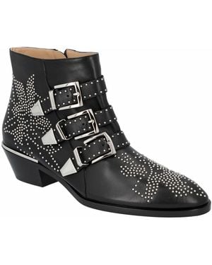 Chloé Lace-Up Boots - Black