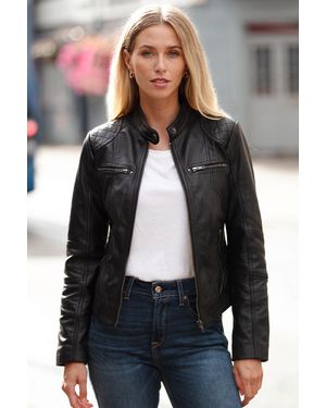 Ashwood Leather 'Donna Milano' Real Fashion Biker Style Jacket - Grey