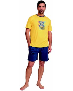 Munich Mu8 Kurzarm-pyjama Für Herren - Geel