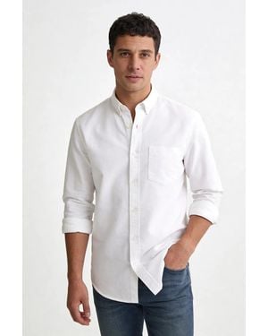 Secret Label Oxford Cotton Long Sleeve Shirt - White