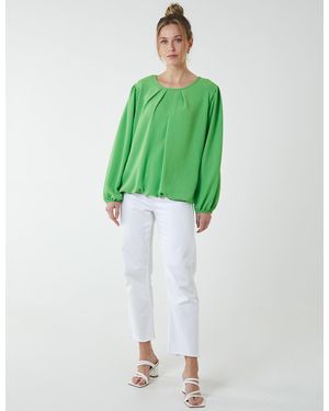 Blue Vanilla Elasticated Blouson Hem Blouse - Green