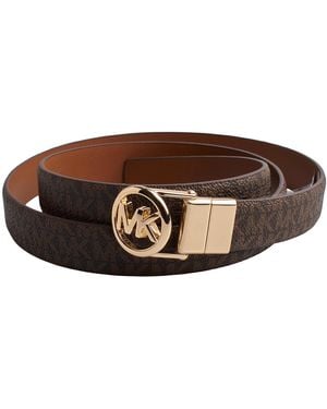 Michael Kors Dunne Omkeerbare Riem Van Leer 559063t Voor - Bruin