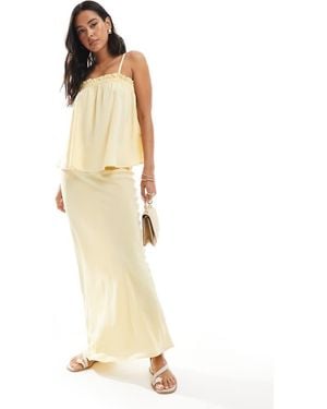 ASOS Linen Blend Bias Cut Maxi Skirt - Metallic