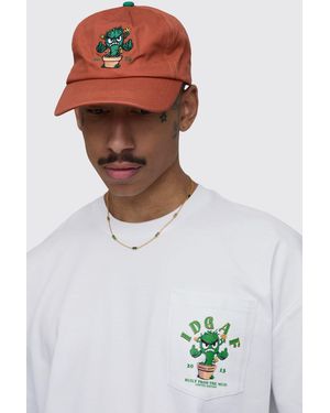 BoohooMAN Embroidered Cactus 5 Panel Cap - Multicolour