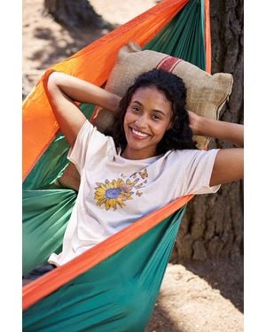 Mountain Warehouse Sunflower Printed T-Shirt Sun Protection Relaxed Fit Breathable Tee Cotton - Multicolour