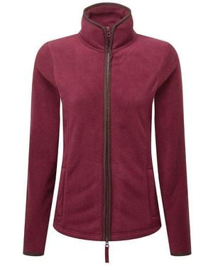 PREMIER Ladies Artisan Contrast Trim Fleece Jacket - Purple