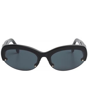 Palm Angels Oval Wrap-Around Sunglasses Peri054S24Pla0011007 - Blue