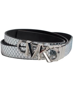 Michael Kors Reversible Metallic Leather Thin Belt 558992 - Black