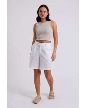 Urban Bliss Linen Blend Short - White