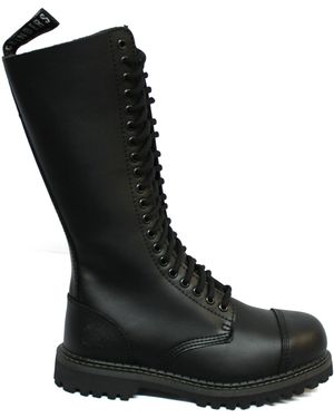 Grinders Punk Military Boots-King Cs - Black