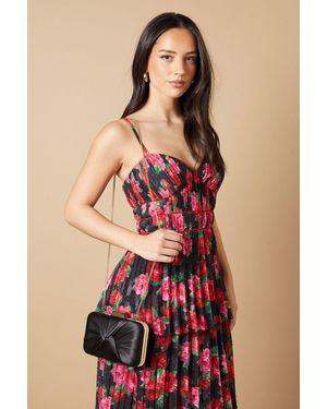 Oasis Beaut Satin Twist Clutch Bags - Black