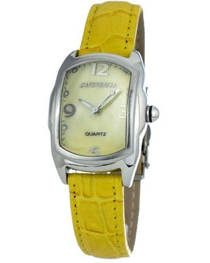 Chronotech Yellow Leather Watch - Metallic