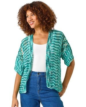 Roman Space Dye Knit Cardigan - Blue