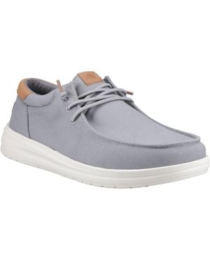 HEYDUDE Paul Canvas Katoenen Monument Grijze Mokassinschoenen - Grijs