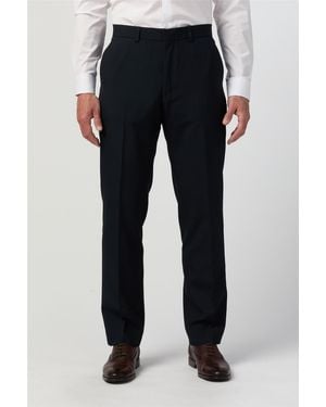 Limehaus Flat Fronted Regular Suit Trousers - Black