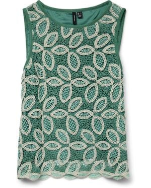 Vero Moda Crew Neck Long Sleeve Blouse - Green