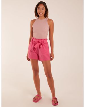 Blue Vanilla Belted Shorts - Pink