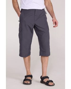 Mountain Warehouse 'Explore' Long Shorts Quick Dry Walking Active Adventure Bottoms Polyamide - Blue