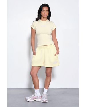 DSGN Studio Collegiate Applique Sweat Short - White