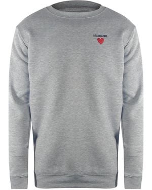 Moschino Love Heart Logo Sweatshirt Cotton - Grey