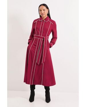 PRINCIPLES Tailored Crepe Contrast Midi Dress