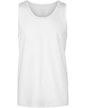 Panos Emporio Bamboo Cotton Blend Vest Tank Top - White