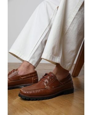 Where's That From Wheres 'Isaac' Chunky Boat Shoes - Brown