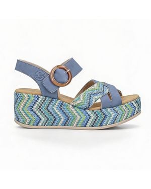 Rieker 69469 Ankle Strap Sandals - Blue