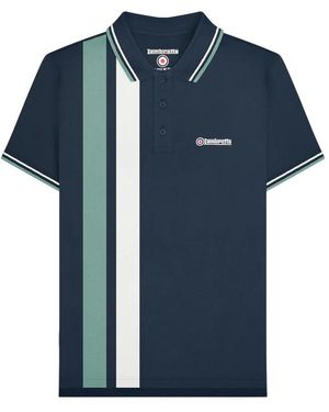 Lambretta Vertical Stripe Polo Shirt /Smoke) Cotton - Blue