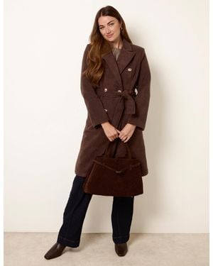 Blue Vanilla Belted Long Coat - Brown