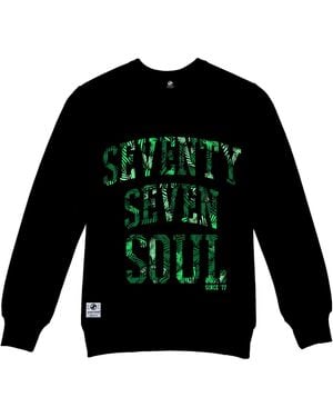 Seventyseven Seventyseven Heather "Tropical Soul" Crew Sweatshirt Cotton - Green