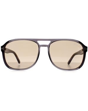 Tom Ford Aviator Crystal Light To Dark Photochromic Rosco Ft1022 - Brown