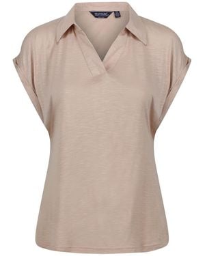 Regatta Collared Neck Short Sleeve Polo Shirt - Natural
