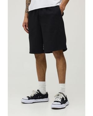 BoohooMAN Baggy Fit Gothic Official Printed Jersey Short - Black
